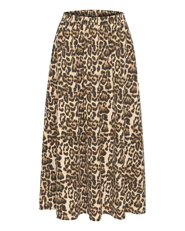 Kaffe Kaffe Suknja 'Leopra'  bež / smeđa / crna