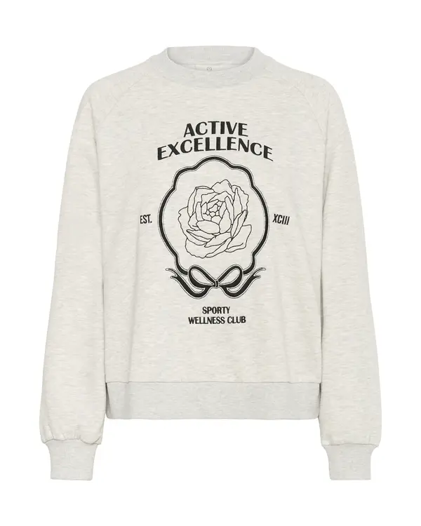 Kaffe Kaffe Sweater majica 'Andrea'  svijetlosiva / crna