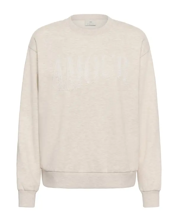 Kaffe Kaffe Sweater majica 'KAMelody'  bež melange / biserno bijela