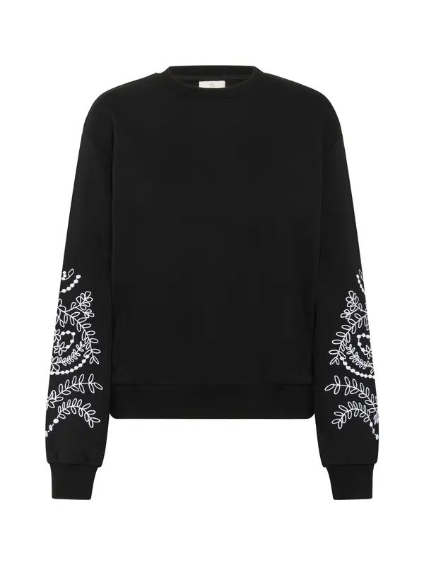 Kaffe Kaffe Sweater majica 'Vivian'  crna / bijela