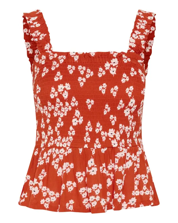 Kaffe Kaffe Top 'Amber'  crvena / crna / bijela