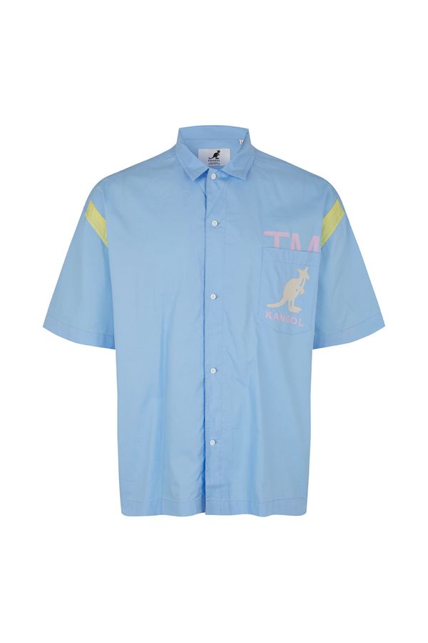 KANGOL KANGOL Košulja 'Austin'  sivkasto plava / žuta / puder roza / svijetloroza