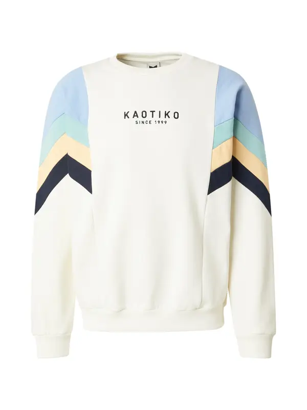 Kaotiko Kaotiko Sweater majica 'SEATTLE'  svijetlobež / morsko plava / svijetloplava / menta