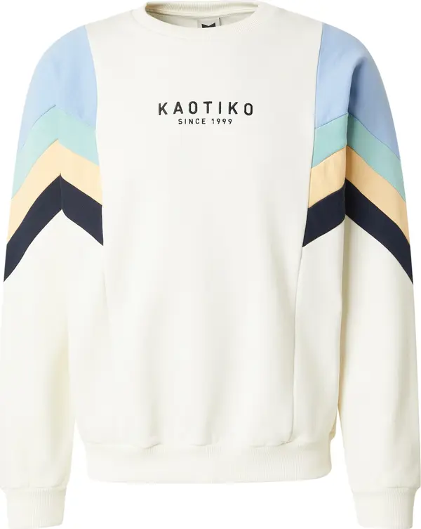 Kaotiko Kaotiko Sweater majica 'SEATTLE'  svijetlobež / morsko plava / svijetloplava / menta