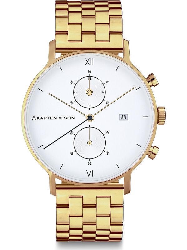 Kapten & Son Kapten & Son Analogni sat 'Chrono Small Gold Steel'  zlatna