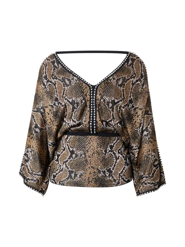 Karen Millen Karen Millen Bluza  svijetlosmeđa / crna / srebro / prljavo bijela