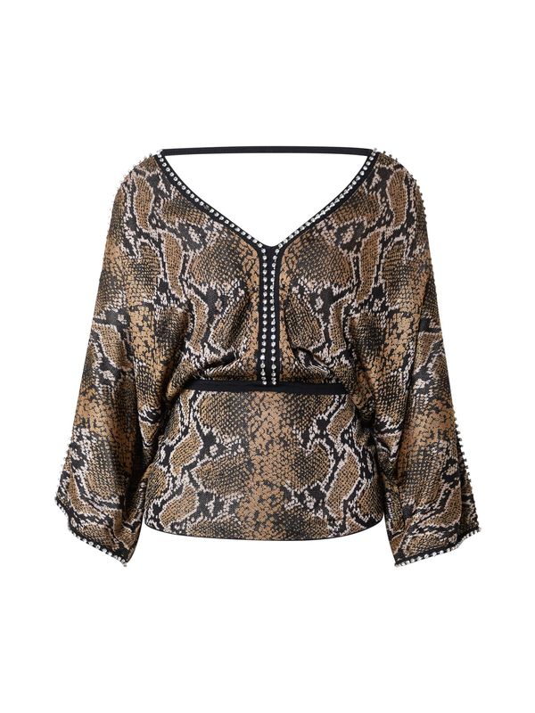 Karen Millen Karen Millen Bluza  svijetlosmeđa / crna / srebro / prljavo bijela