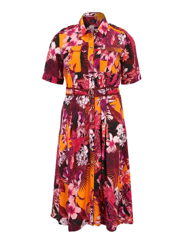 Karen Millen Curve Karen Millen Curve Košulja haljina  žuta / narančasta / crvena / bijela