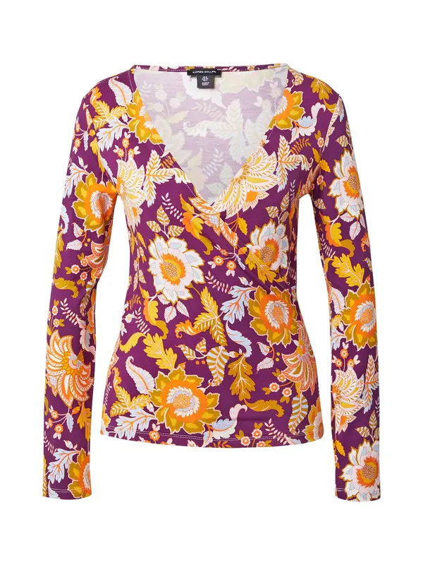 Karen Millen Karen Millen Majica 'Batik'  svijetloplava / tamo žuta / ljubičasto crvena / tamno narančasta / bijela
