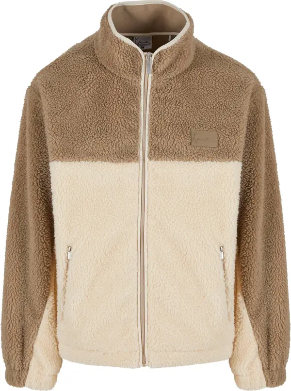 Karl Kani Karl Kani Flis jakna  boja devine dlake (camel) / ecru/prljavo bijela