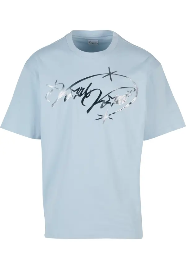 Karl Kani Karl Kani Majica 'Authentic Star'  svijetloplava / srebro