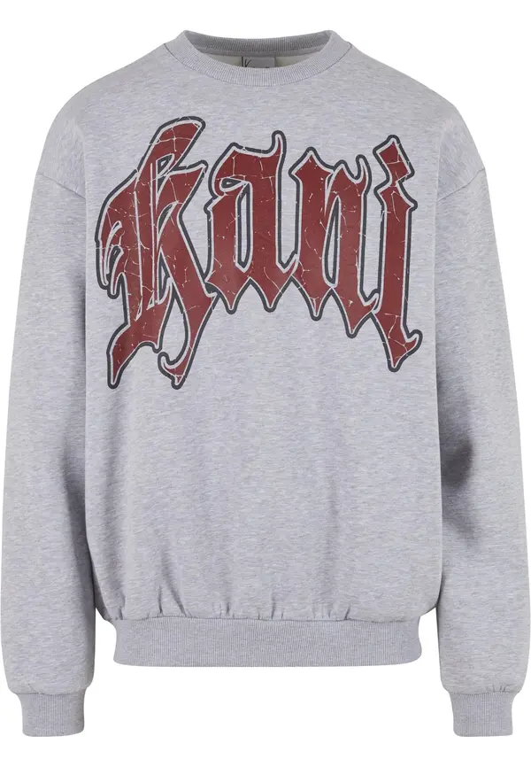 Karl Kani Karl Kani Sweater majica 'Inside Out'  siva melange / tamno crvena / crna