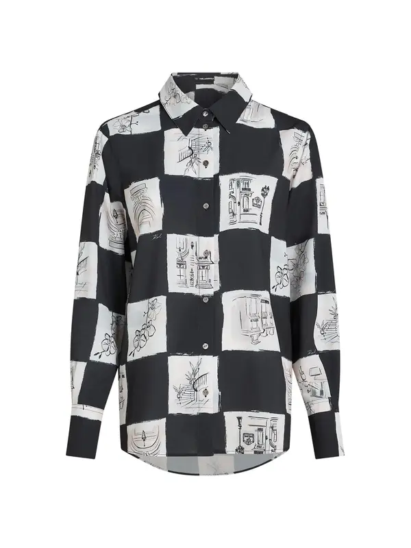 Karl Lagerfeld Karl Lagerfeld Bluza  crna / bijela