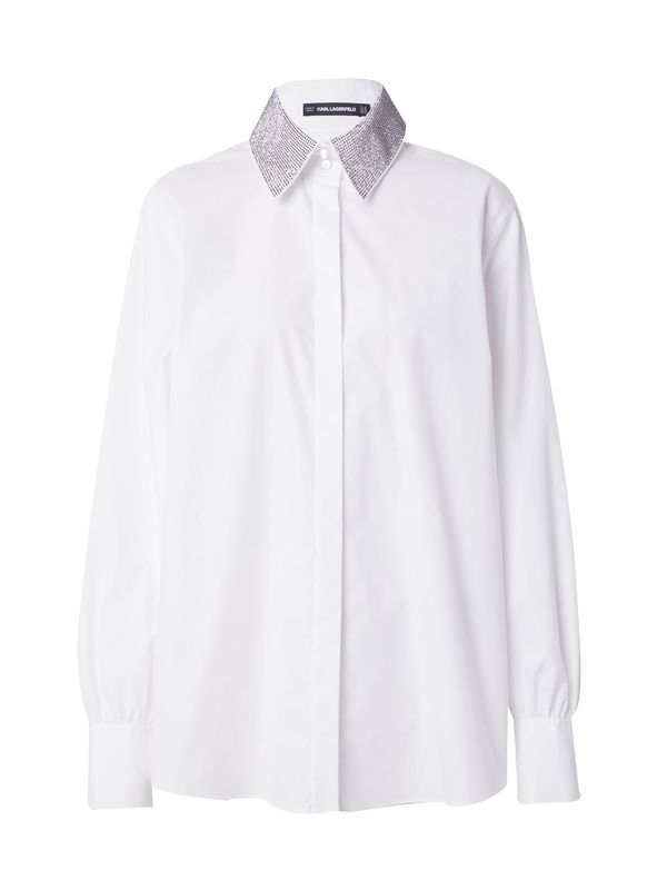 Karl Lagerfeld Karl Lagerfeld Bluza 'Essentials'  srebrno siva / bijela