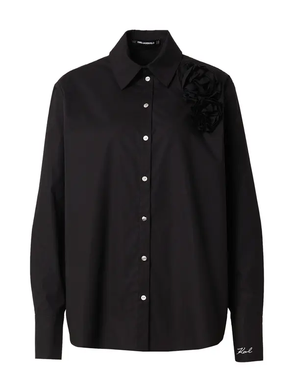 Karl Lagerfeld Karl Lagerfeld Bluza 'FLOWER POPLIN'  crna