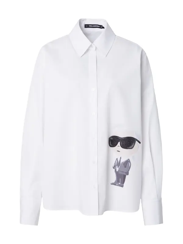 Karl Lagerfeld Karl Lagerfeld Bluza 'IKON AQUARELLE'  svijetlobež / crna / bijela