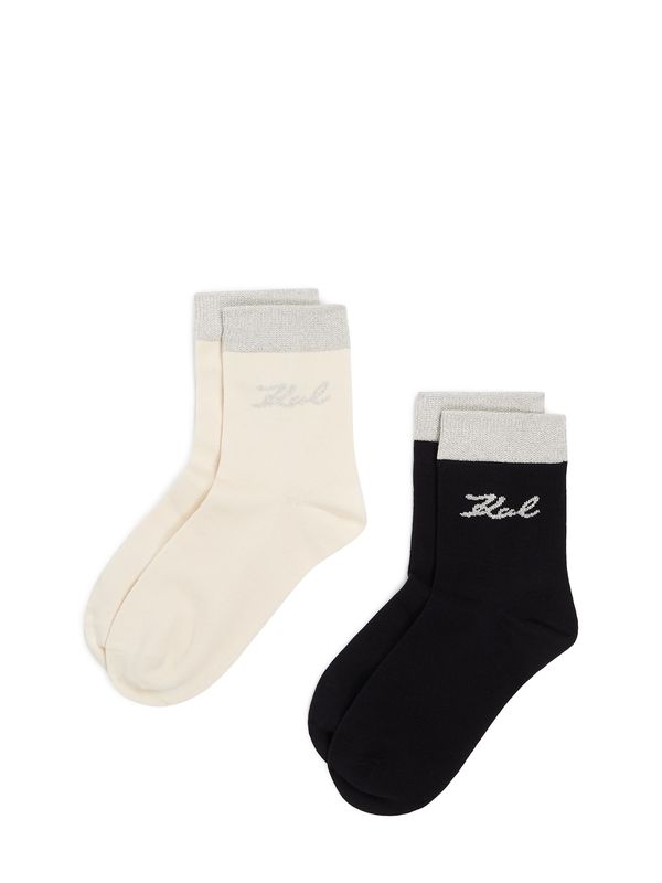 Karl Lagerfeld Karl Lagerfeld Čarape  boja pijeska / crna / srebro