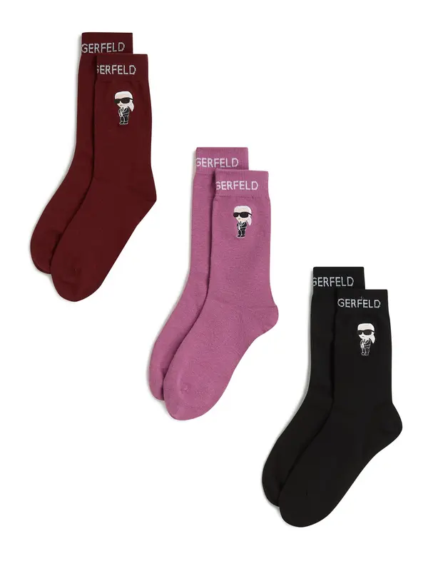 Karl Lagerfeld Karl Lagerfeld Čarape 'Ikon'  roza / bordo / crna