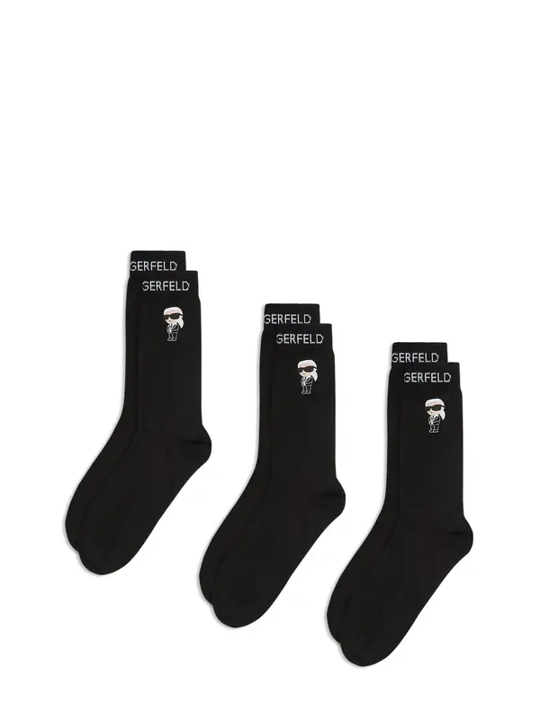 Karl Lagerfeld Karl Lagerfeld Čarape 'Ikon'  svijetlobež / crna / bijela