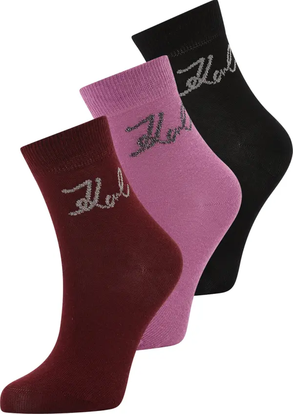 Karl Lagerfeld Karl Lagerfeld Čarape  orhideja bijela / bordo / crna / bijela