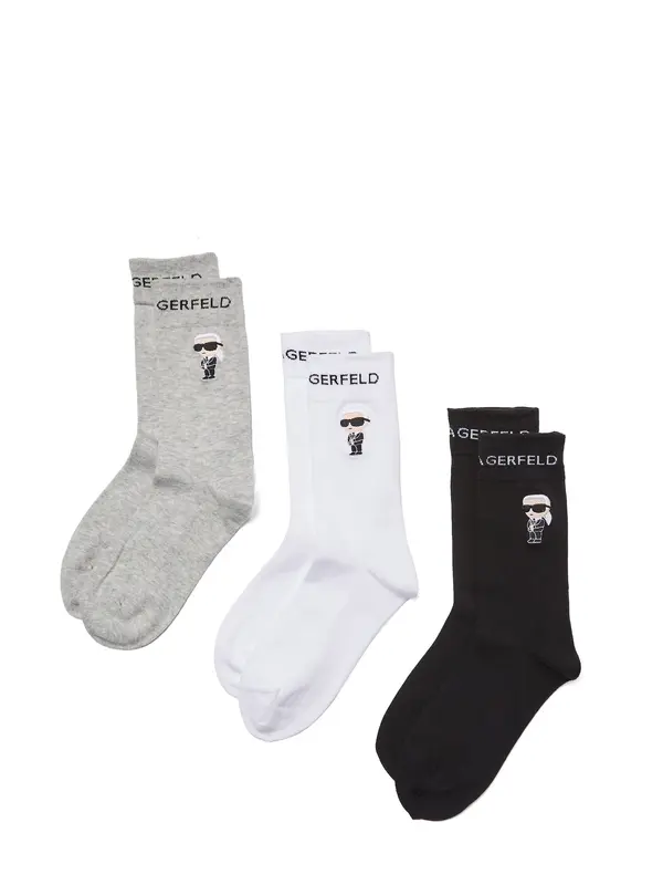 Karl Lagerfeld Karl Lagerfeld Čarape  siva / crna / bijela