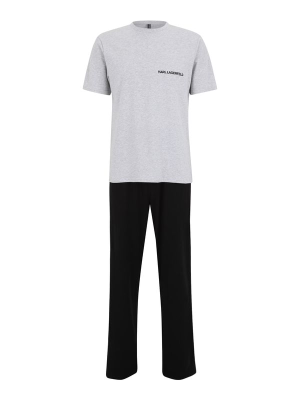 Karl Lagerfeld Karl Lagerfeld Duga pidžama  siva melange / crna