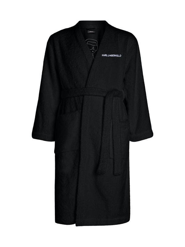 Karl Lagerfeld Karl Lagerfeld Dugi kupaći ogrtač 'Ikonik'  crna / bijela