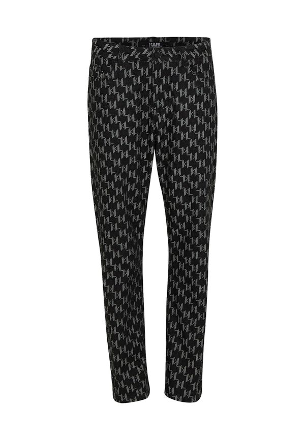 Karl Lagerfeld Karl Lagerfeld Hlače  siva / crni traper / bijela