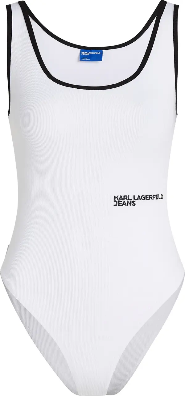 KARL LAGERFELD JEANS KARL LAGERFELD JEANS Bodi majica  crna / bijela