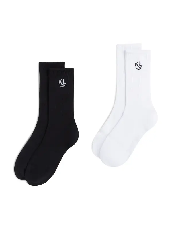 KARL LAGERFELD JEANS KARL LAGERFELD JEANS Čarape ' Monogram-Socken in mittlerer Länge - 2er-Packung '  bijela