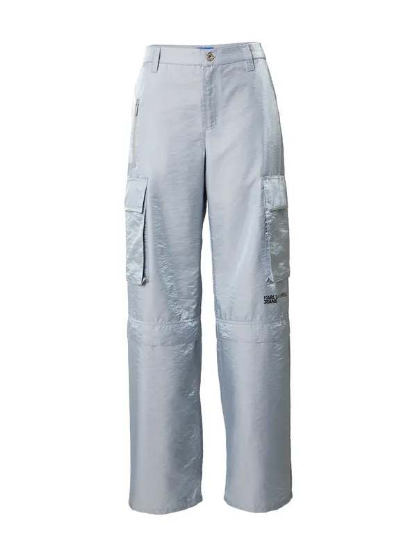 KARL LAGERFELD JEANS KARL LAGERFELD JEANS Cargo hlače 'Iridescent'  golublje plava / crna