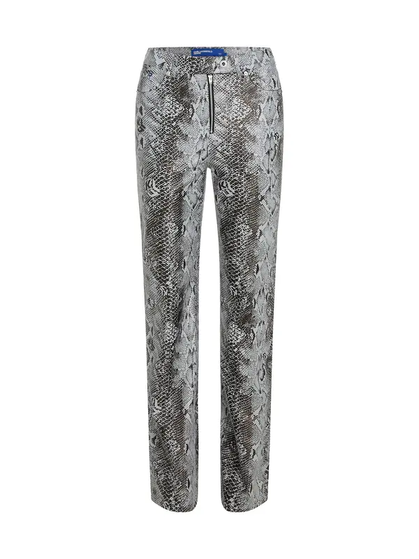 KARL LAGERFELD JEANS KARL LAGERFELD JEANS Hlače 'Snake'  siva / crna