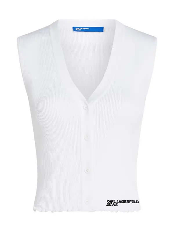 KARL LAGERFELD JEANS KARL LAGERFELD JEANS Kardigan bez rukava  crna / bijela