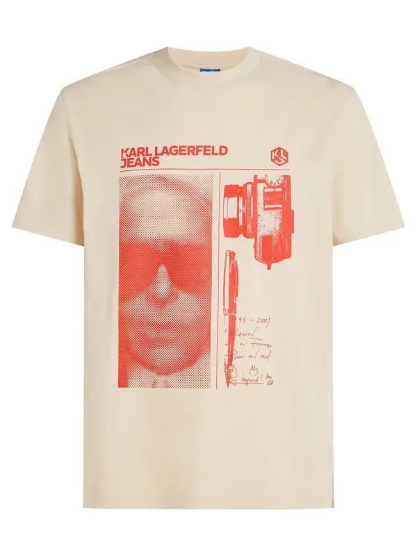 KARL LAGERFELD JEANS KARL LAGERFELD JEANS Majica  bež / narančasto crvena