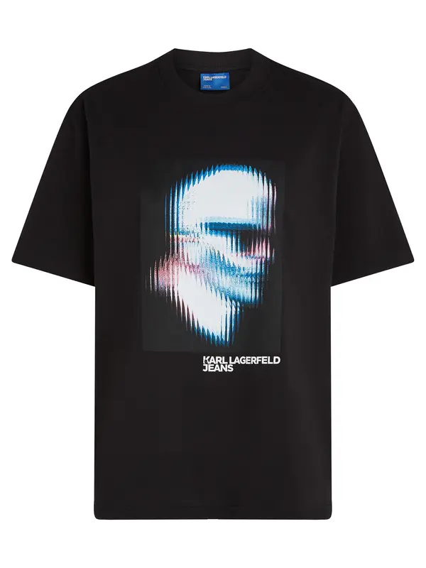 KARL LAGERFELD JEANS KARL LAGERFELD JEANS Majica 'DIGITIZED'  azur / svijetlosiva / crna