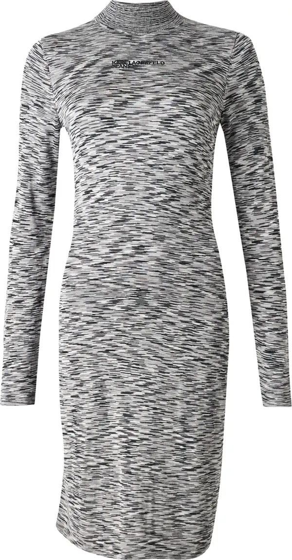 KARL LAGERFELD JEANS KARL LAGERFELD JEANS Pletena haljina  siva / tamo siva / crna