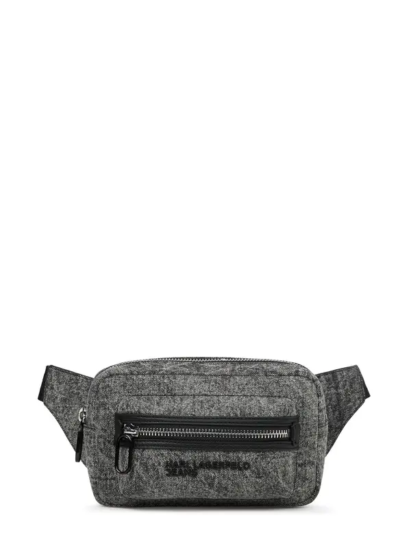 KARL LAGERFELD JEANS KARL LAGERFELD JEANS Pojasna torbica 'Logo'  svijetlosiva / crna