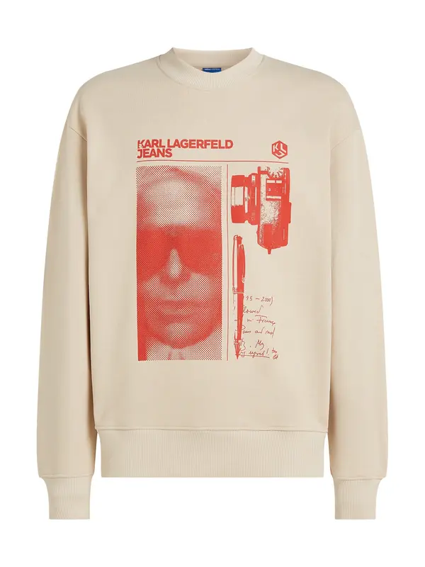 KARL LAGERFELD JEANS KARL LAGERFELD JEANS Sweater majica  bež / krvavo crvena