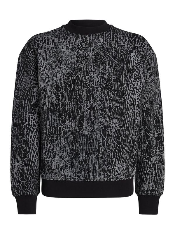 KARL LAGERFELD JEANS KARL LAGERFELD JEANS Sweater majica 'Cracked'  siva / crna