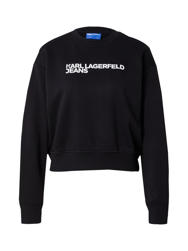 KARL LAGERFELD JEANS KARL LAGERFELD JEANS Sweater majica 'ESSENTIAL'  crna / bijela
