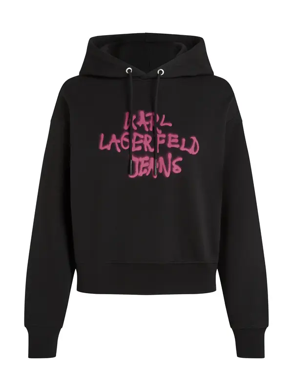 KARL LAGERFELD JEANS KARL LAGERFELD JEANS Sweater majica 'Graffiti'  roza / crna