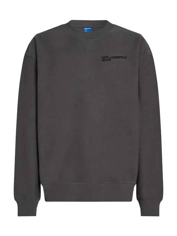 KARL LAGERFELD JEANS KARL LAGERFELD JEANS Sweater majica 'RELAXED INSIDE OUT'  grafit siva / crna