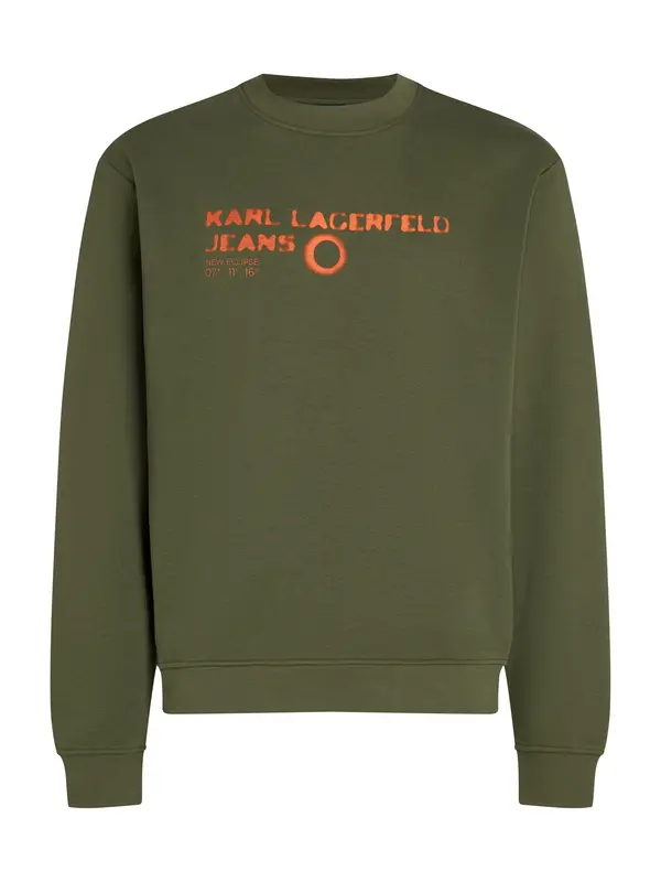 KARL LAGERFELD JEANS KARL LAGERFELD JEANS Sweater majica  tamno zelena / narančasta