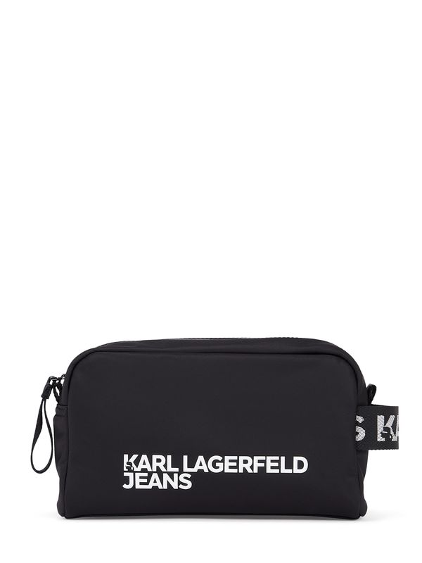 KARL LAGERFELD JEANS KARL LAGERFELD JEANS Toaletna torbica 'ESSENTIAL'  crna / bijela