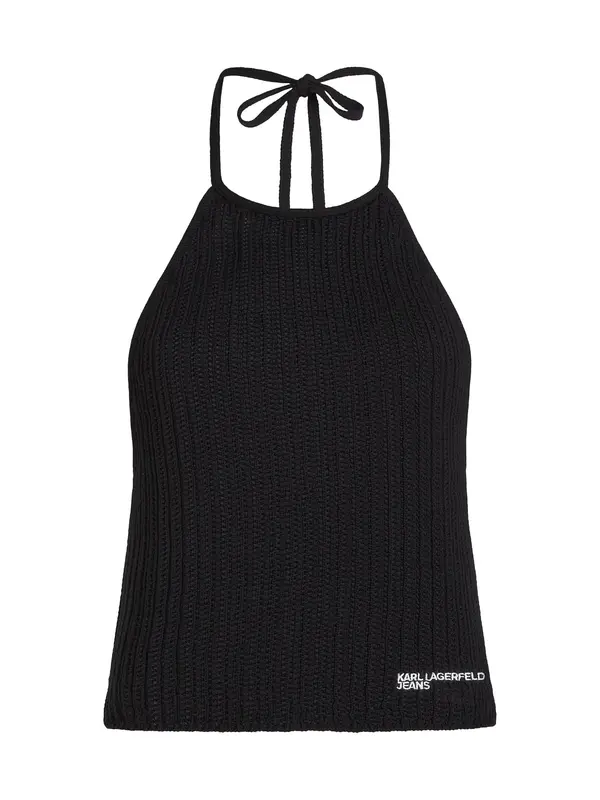 KARL LAGERFELD JEANS KARL LAGERFELD JEANS Top s naramenicama  crna / bijela