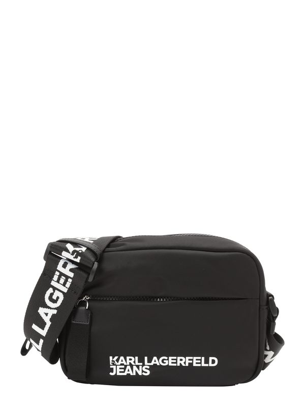 KARL LAGERFELD JEANS KARL LAGERFELD JEANS Torba preko ramena 'ESSENTIAL'  crna / bijela