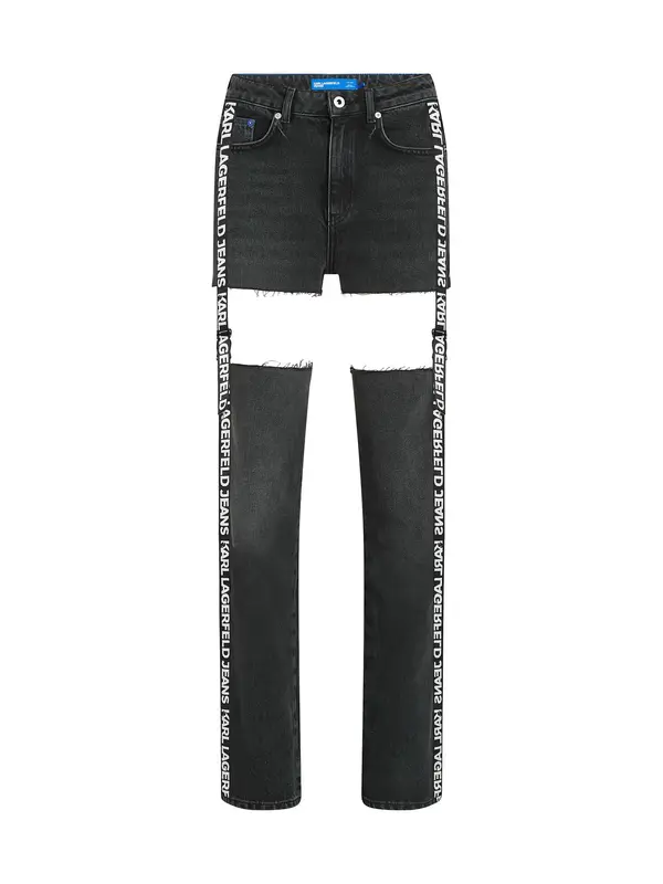 KARL LAGERFELD JEANS KARL LAGERFELD JEANS Traperice  crni traper / bijela