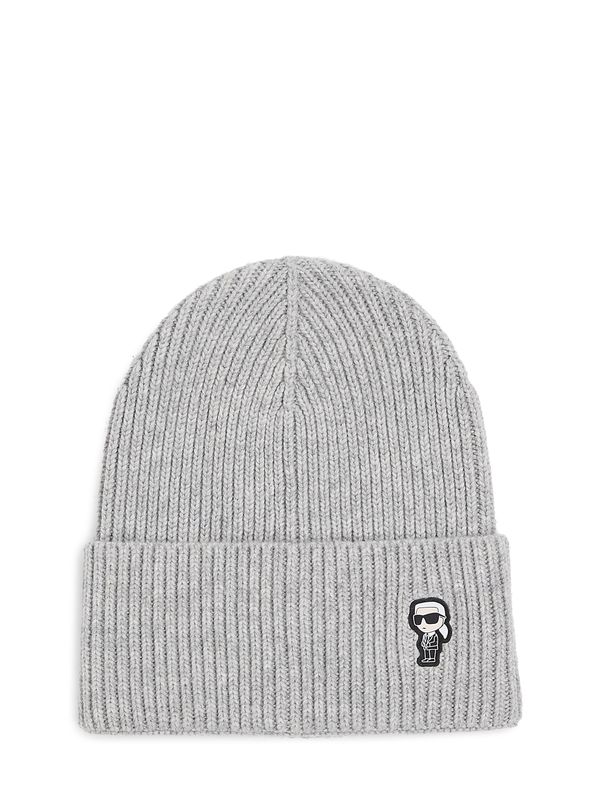 Karl Lagerfeld Karl Lagerfeld Kapa ' Ikonik Wide-Brim Beanie '  siva