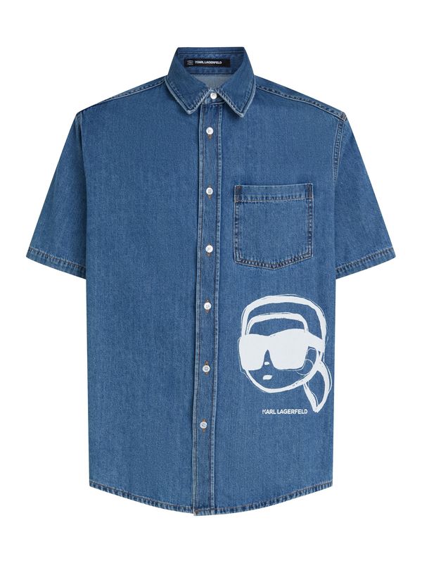 Karl Lagerfeld Karl Lagerfeld Košulja 'Ikon'  plavi traper / bijela