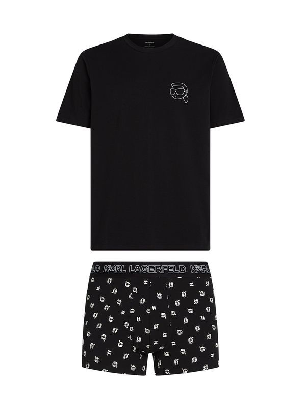 Karl Lagerfeld Karl Lagerfeld Kratka pidžama  crna / bijela